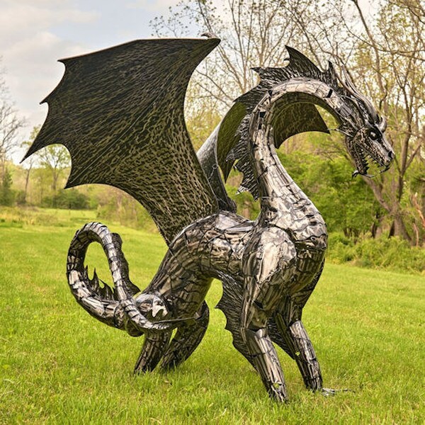 Dragon Statue 6 Feet Tall Iron Sculpture
